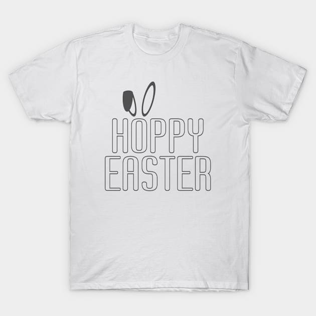 Simple Minimalist Hoppy Easter Pun Typography T-Shirt by Jasmine Anderson